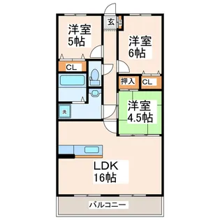 エコライフ・マンション・つぼみ壱番館【2階】の間取り