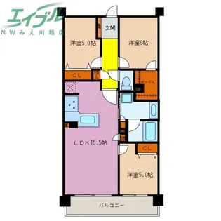 ダイアパレス桑名駅前II【3階】の間取り
