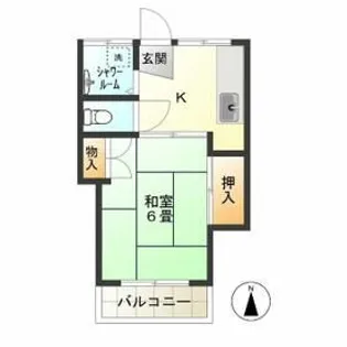 国領コーポB【1階】の間取り