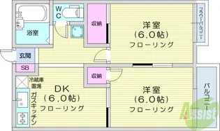 サンプレイス八乙女【1階】の間取り
