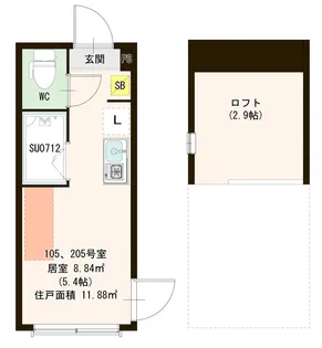 プランドール志茂【1階】の間取り