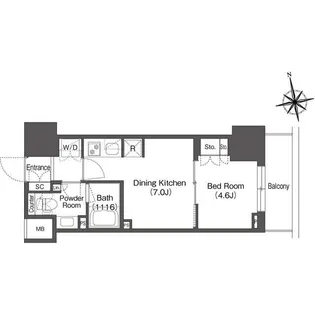 東京都台東区東上野6【マンション】の間取り