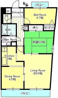 神奈川県横浜市鶴見区北寺尾5【マンション】の間取り