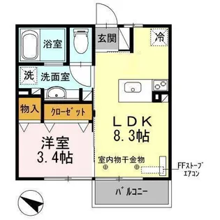 モンテローザ小待A【2階】の間取り