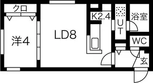 EEL(イール)新札幌【2階】の間取り