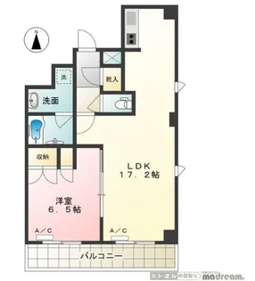 東京都千代田区神田佐久間河岸【マンション】の間取り
