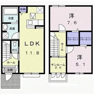 ヴィラ 茅ヶ崎【1階】の間取り