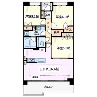 桜上水ガーデンズ【8階】の間取り
