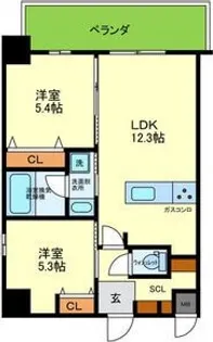大阪府大阪市東住吉区湯里1【マンション】の間取り