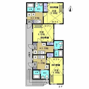 メゾンドルル【2階】の間取り