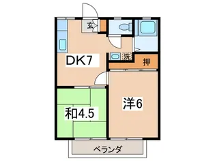 パナハイツ田中【1階】の間取り