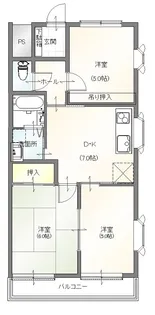 第一寺尾マンション【1階】の間取り