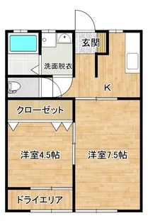 ラ・メール郡元B【2階】の間取り