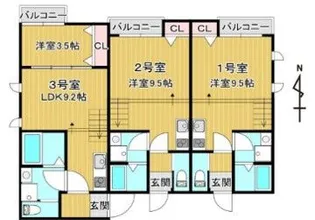 セキュリティ野芥【1階】の間取り