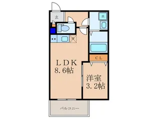 ジーメゾン山科ノース【1階】の間取り