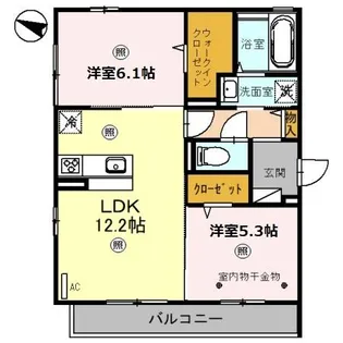 ホワイトハイツII【2階】の間取り