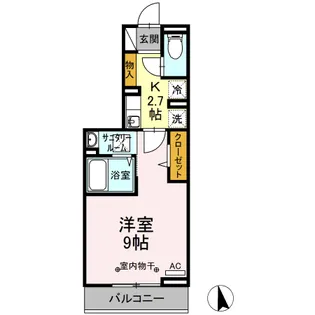 DーROOMあすと長町IV【1階】の間取り