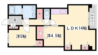 シャルム・ヒメゴー【9階】の間取り