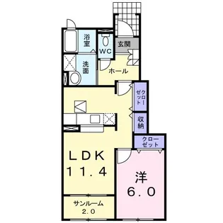 クラールD【1階】の間取り