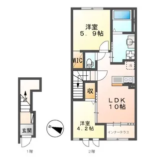 キルシュ・ブリュ テB【2階】の間取り
