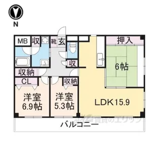 レガオコート香里園【3階】の間取り