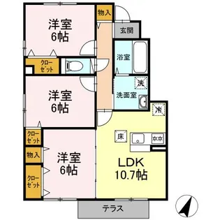 ブランハウス A【1階】の間取り