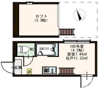 ハーモニーテラス貫井【1階】の間取り