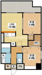 エヴァーグリーン思案橋【5階】の間取り
