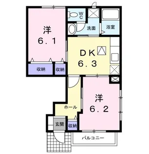 メゾン・アンソレイエI【1階】の間取り