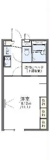 レオパレススカイハイツ【1階】の間取り