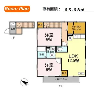 ウィルコート上東雲A【2階】の間取り