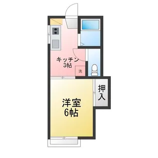 ハイツ佐伯【1階】の間取り