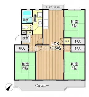 東新井団地 5号棟【4階】の間取り