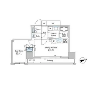ベルファース芝浦タワー【25階】の間取り