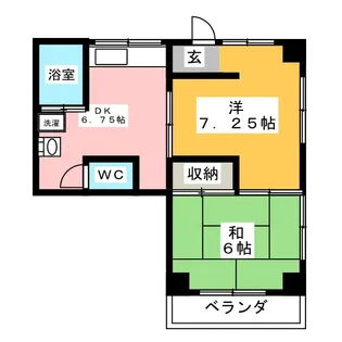 エメラルドハイツB【1階】の間取り