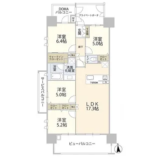 ダイアパレス三河安城(0005755)【3階】の間取り