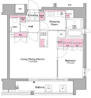 オリーブ麻布十番【7階】の間取り