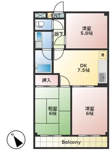 ハイランドパーク【2階】の間取り