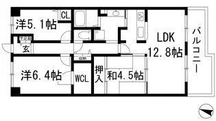 ラビスタ宝塚エスティオ2番館【11階】の間取り