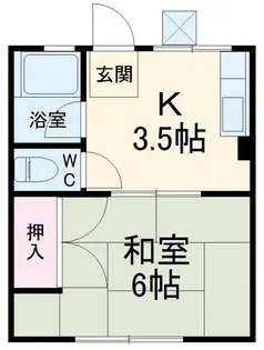 シティハイム城南E棟【2階】の間取り