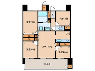 S-RESIDENCE愛宕SOUTH【2階】の間取り