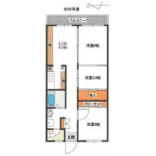 マンション ニュー高輪【5階】の間取り