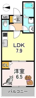 リュストル喜連【1階】の間取り