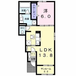 ヴィラ大畑A【1階】の間取り