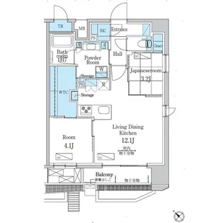 デュオフラッツ一之江East【4階】の間取り