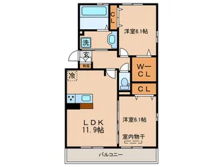 アルタ唐崎ビュー【1階】の間取り