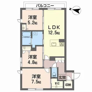 エイミール来住【2階】の間取り