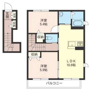 ルシェッロ緑園【2階】の間取り