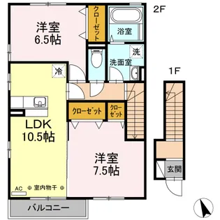 高知県南国市篠原【アパート】の間取り