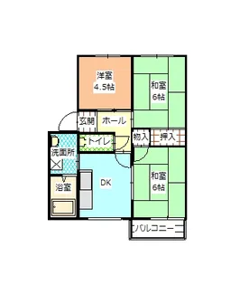 カーサ・ハガB【2階】の間取り